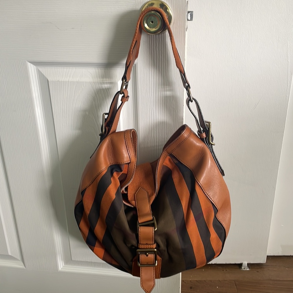 Burberry House Check  Webbing Ashwood Hobo Bag